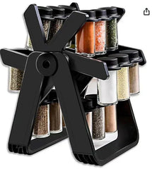 360° Rotating Rack with 18 Glass Spice Jar Set