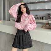 French Chic and Sweet Blouse Pink Shirt for Women in Summer
