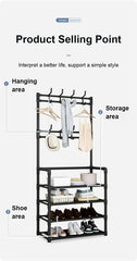 Multi-Layer Shoe Rack Coat Rack Storage & DIY Clothes Hanger