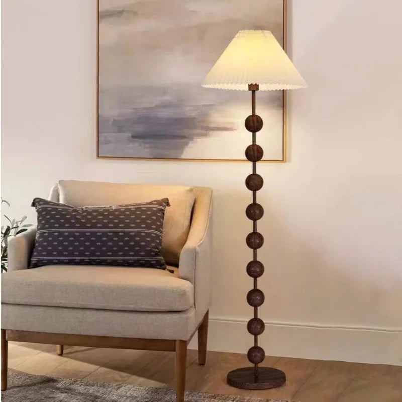 American Walnut Floor Lamps for Living Room Vintage Solid Wood